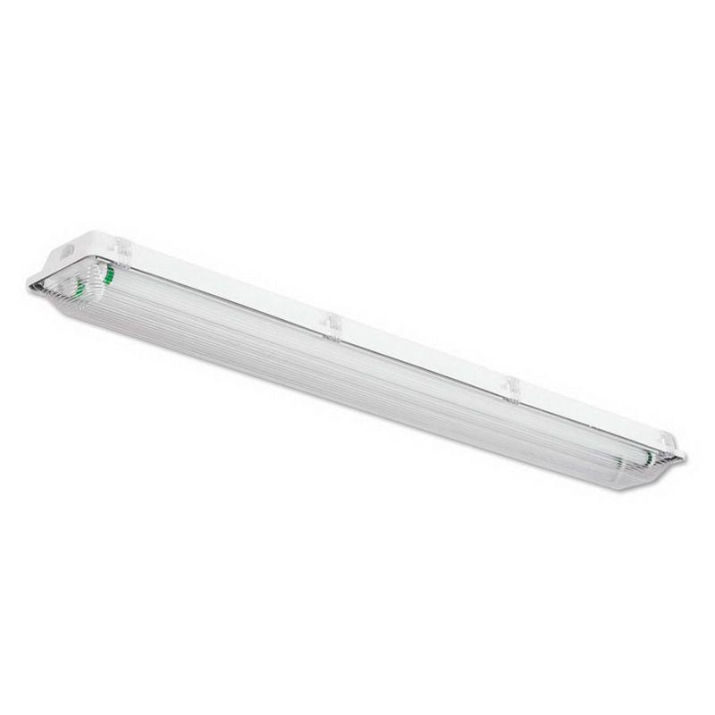Sealatron Enclosed Low Profile IP Series, Industrial Fluorescent, Wet /Damp Locations, Single lamp, 14 watt, T5 luminaire with a Linear Ribbed Polycarbonate Lens